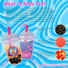Boba / Bubble Tea Fat Straw 50 per Pack Clear with Color Stripes