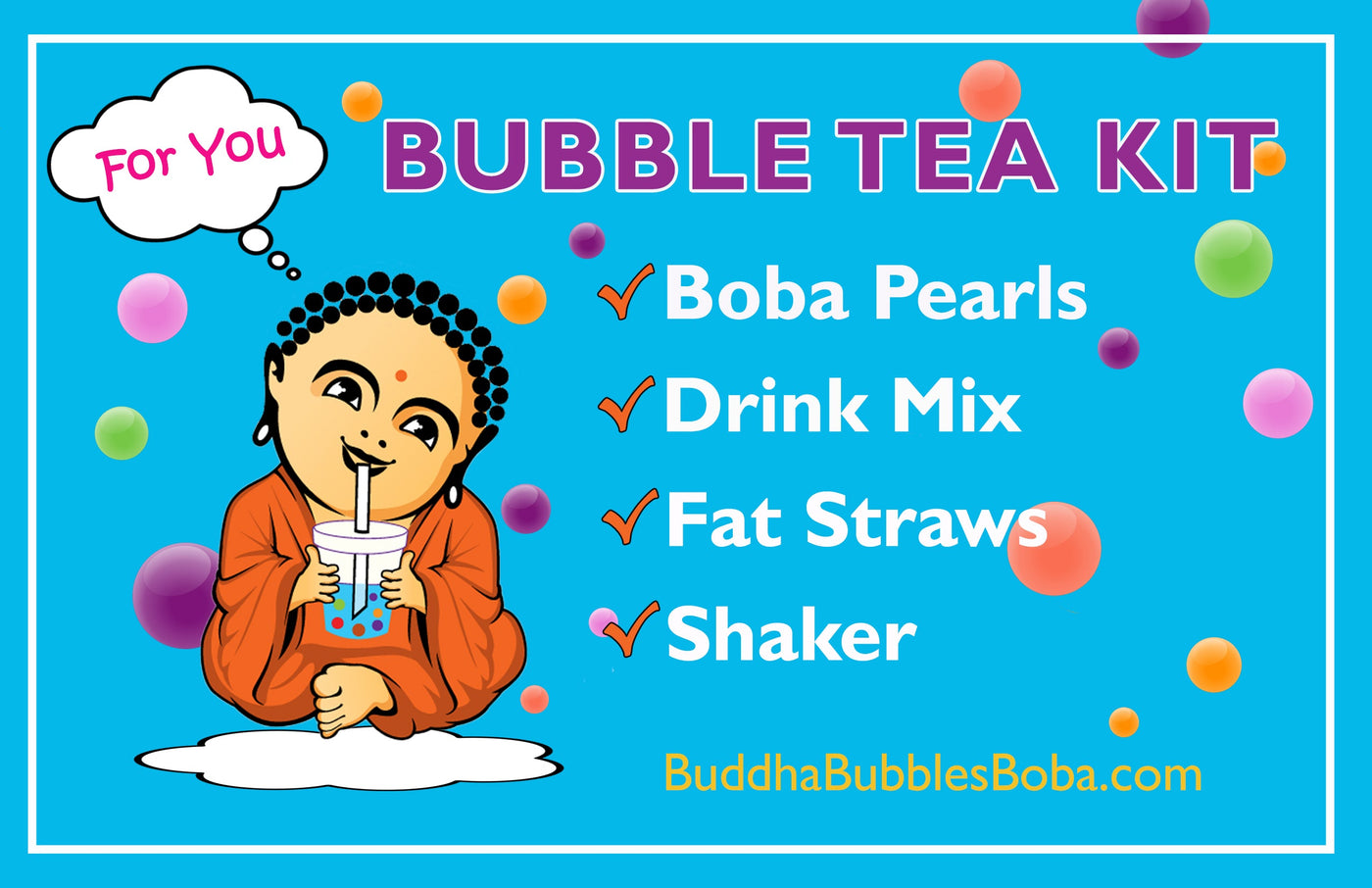 The Only CUSTOM DIY Boba / Bubble Tea Party Kit Gift Box 6 Flavors, Tapioca Boba Pearls, Straws and Shaker (CUSTOM)