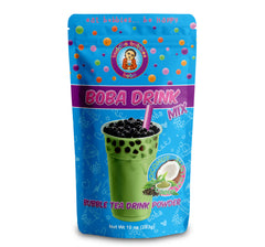 COCONUT GREEN TEA Latte Boba Tea Drink Mix Powder (10 Ounce)