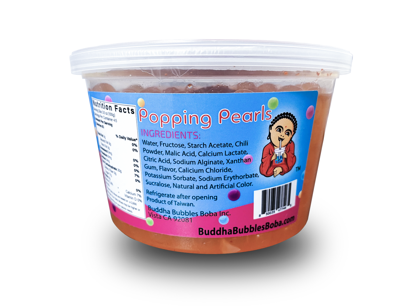 Premium Mangonada Boba Bombs (c) Popping / Bursting Boba Pearls by Buddha Bubbles Boba.