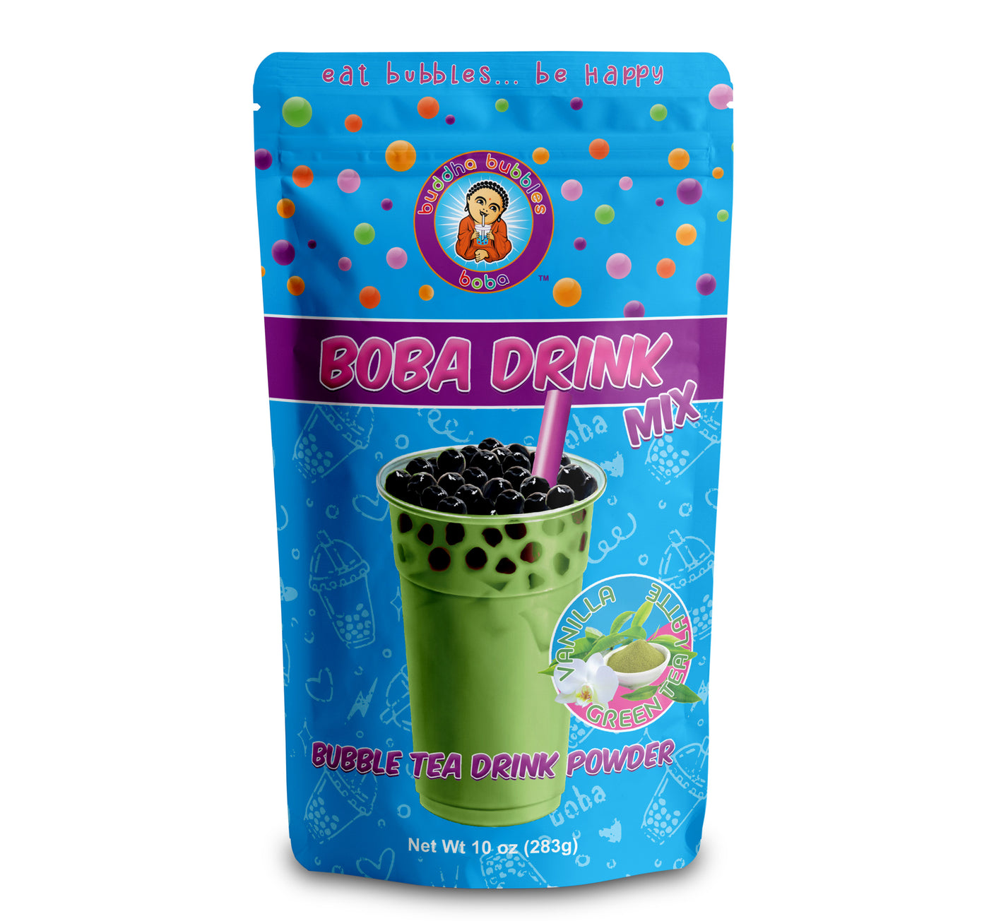 Premium VANILLA GREEN TEA LATTE Boba / Bubble Tea Drink Mix Powder (10 Ounce)