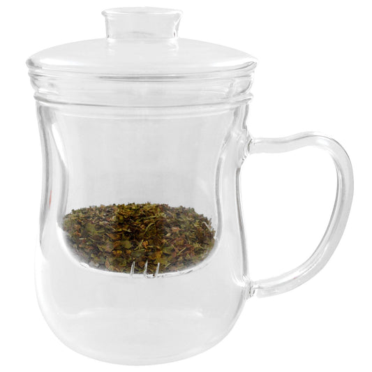 Glass Tea Cup with Defuser and Lid
